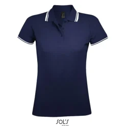PASADENA damskie polo 200g / Francuski granatowy / biały S00578-FW-L