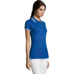 PASADENA damskie polo 200g / Królewski Niebieski/biały S00578-RW-M
