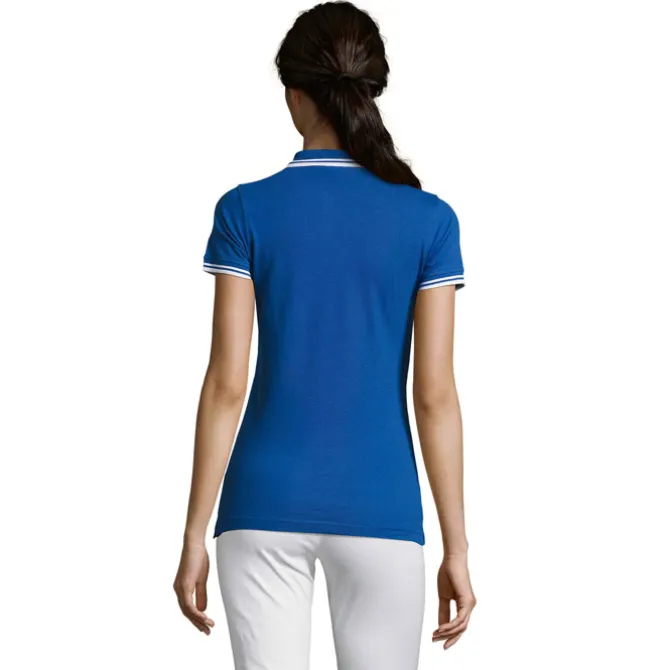 PASADENA damskie polo 200g / Królewski Niebieski/biały S00578-RW-S