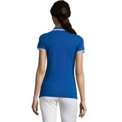 PASADENA damskie polo 200g / Królewski Niebieski/biały S00578-RW-XL