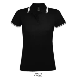 PASADENA damskie polo 200g / Negro/Blanco S00578-BC-XXL