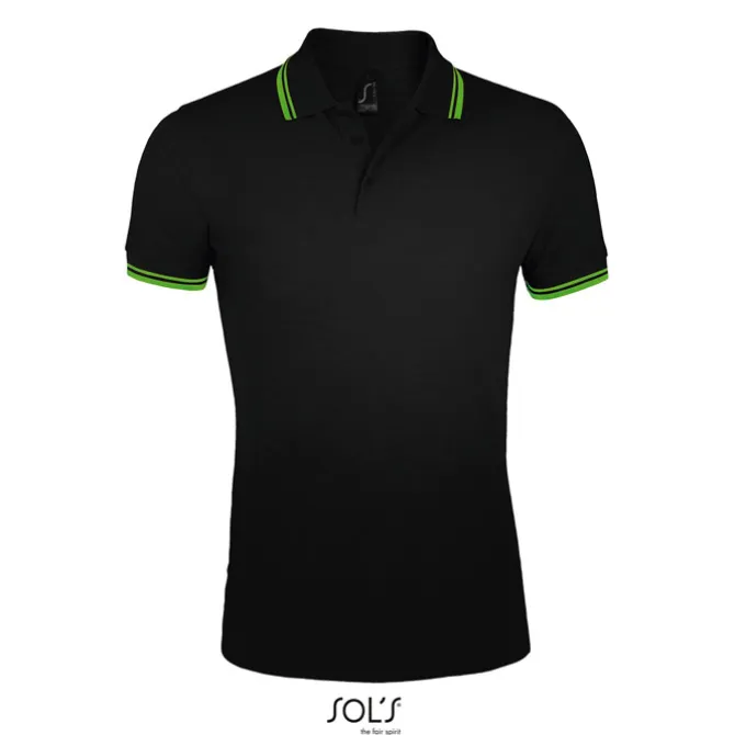 PASADENA męskie polo 200g / Czarny/Limonka S00577-BN-3XL