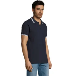 PASADENA męskie polo 200g / Francuski granatowy / biały S00577-FW-M