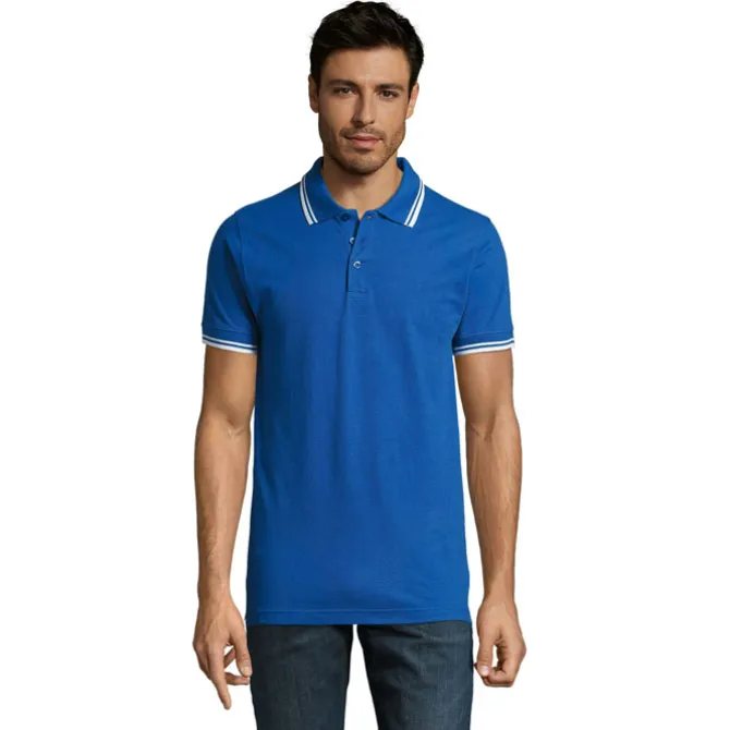 PASADENA męskie polo 200g / Królewski Niebieski/biały S00577-RW-S