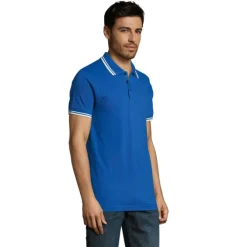 PASADENA męskie polo 200g / Królewski Niebieski/biały S00577-RW-XL