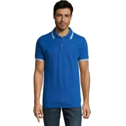PASADENA męskie polo 200g / Królewski Niebieski/biały S00577-RW-XL