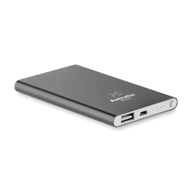 Płaski Powerbank 4000mAh / Tytanowy MO8735-18