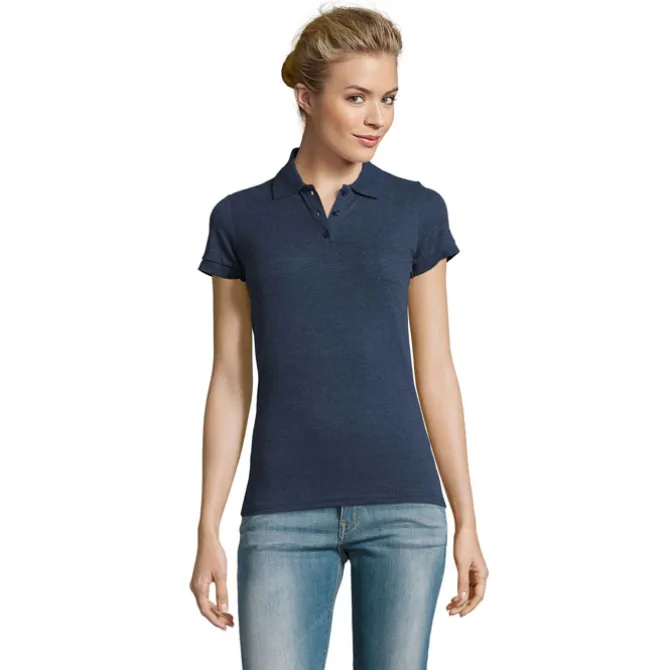 PERFECT Damskie POLO 180g / Melanż Denim S11347-HD-L