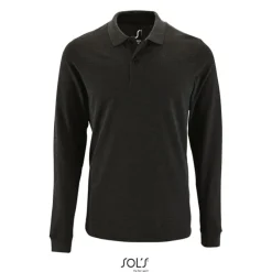 PERFECT MEN LSL POLO 180g / Charcoal melange S02087-CE-M