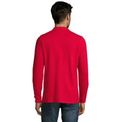 PERFECT MEN LSL POLO 180g / Czerwony S02087-RD-XL