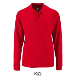 PERFECT MEN LSL POLO 180g / Czerwony S02087-RD-XL