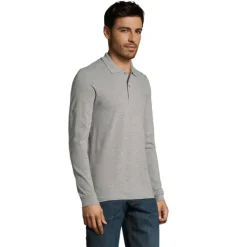 PERFECT MEN LSL POLO 180g / Grey melange S02087-GY-XXL