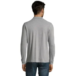 PERFECT MEN LSL POLO 180g / Grey melange S02087-GY-S