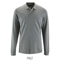 PERFECT MEN LSL POLO 180g / Grey melange S02087-GY-L