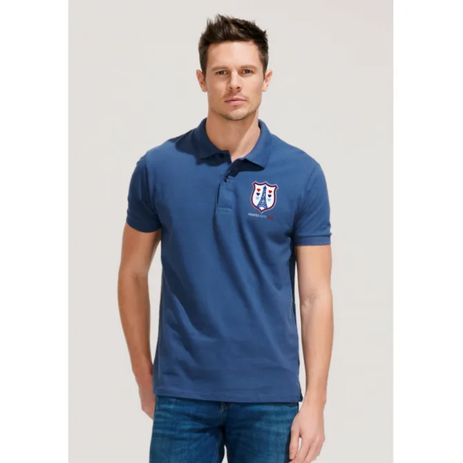 PERFECT Męskie POLO 180g / Denim S11346-DM-S