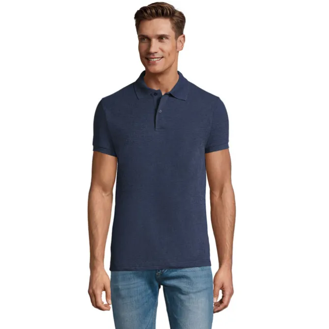 PERFECT Męskie POLO 180g / Melanż Denim S11346-HD-L