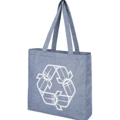 Pheebs poszerzana torba na zakupy z bawełny z recyclingu o gramaturze 210 g/m2 / Niebieski melanż 12053750