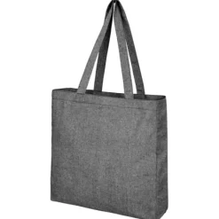 Pheebs poszerzana torba na zakupy z bawełny z recyclingu o gramaturze 210 g/m2 / Czarny melanż 12053790