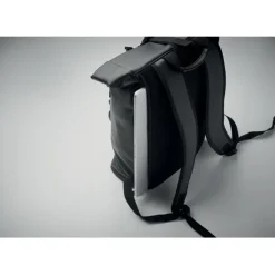 Plecak na laptopa PU rolltop / Czarny MO2230-03