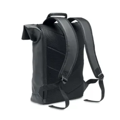 Plecak na laptopa PU rolltop / Czarny MO2230-03