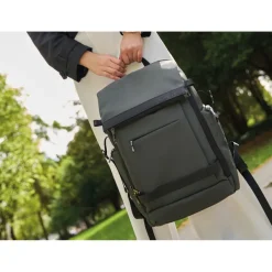 Plecak na laptopa SANTA ANA MoLu z poliestru z recyklingu / Ciemnoszary 498177