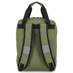 Plecak z powłoką PU, wykonany z materiału R-PET 600D, 27,5 x 12 x 37,5 cm, 12 l / Oliwkowa zieleń LT95362-N0043
