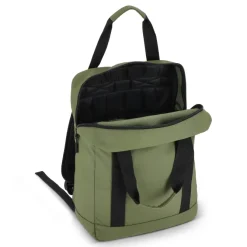 Plecak z powłoką PU, wykonany z materiału R-PET 600D, 27,5 x 12 x 37,5 cm, 12 l / Oliwkowa zieleń LT95362-N0043