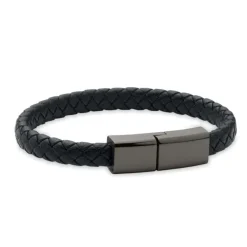 Pleciona bransoletka z USB-C / Czarny MO2646-03