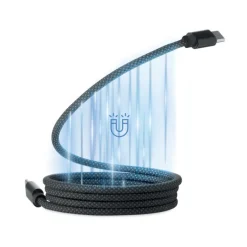 Pleciony kabel magnetycznyRPET / Bialy/Czarny MO2778-33