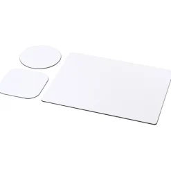 Podkładka pod mysz Brite-Mat® w zestawie z podkładkami pod kubek combo 1 / Czarny 21052600