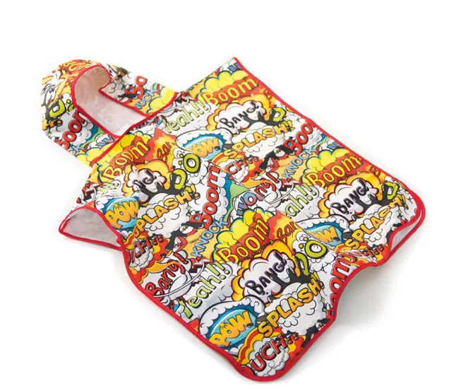 Poncho drukowane z mikrofibry / Wielokolorowy BRN06B