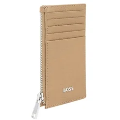 Portfel na karty z zamkiem Classic Grained Camel / Camel HLK518X