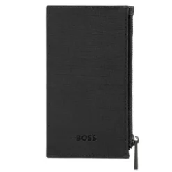 Portfel na karty z zamkiem Double B Saffiano Grey / Czarny HLK526A