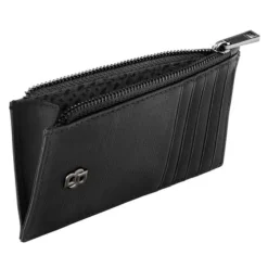 Portfel na karty z zamkiem Double B Saffiano Grey / Czarny HLK526A
