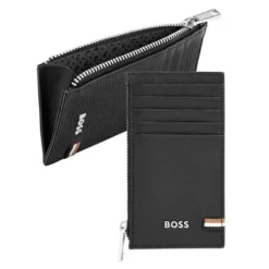 Portfel na karty z zamkiem Iconic Black / Czarny HLK521A