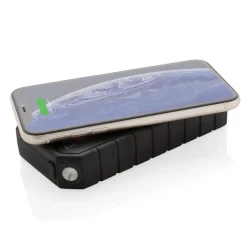 Power bank 10000 mAh, ładowarka słoneczna / Czarny P322.451