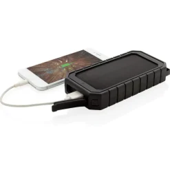 Power bank 10000 mAh, ładowarka słoneczna / Czarny P322.451