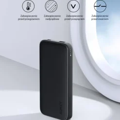 Power bank 10000 mAh Aukey / Czarny VAM13-03