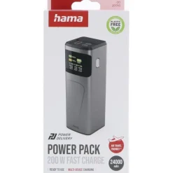 Power bank 24000 mAh Hama High Power 200W / Grafitowy VH030-15
