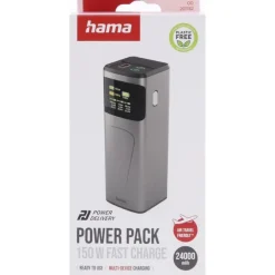 Power bank 24000 mAh Hama High Power 150W / Grafitowy VH029-15