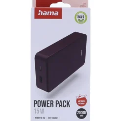 Power bank 20000 mAh Hama Power Pack / Czerwony VH024-05