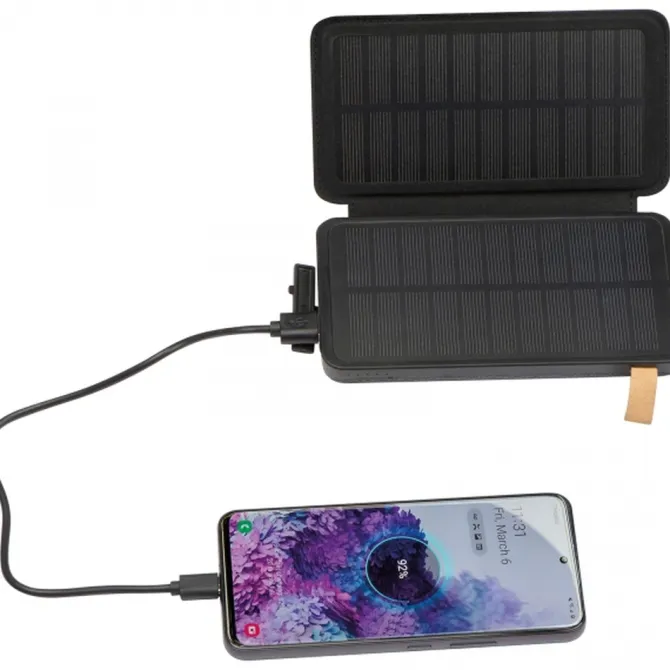 Power bank 8000 mAh solarny BRUNA / Czarny 3365703