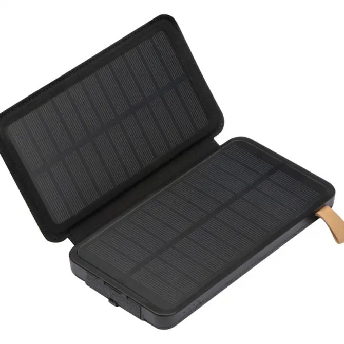 Power bank 8000 mAh solarny BRUNA / Czarny 3365703