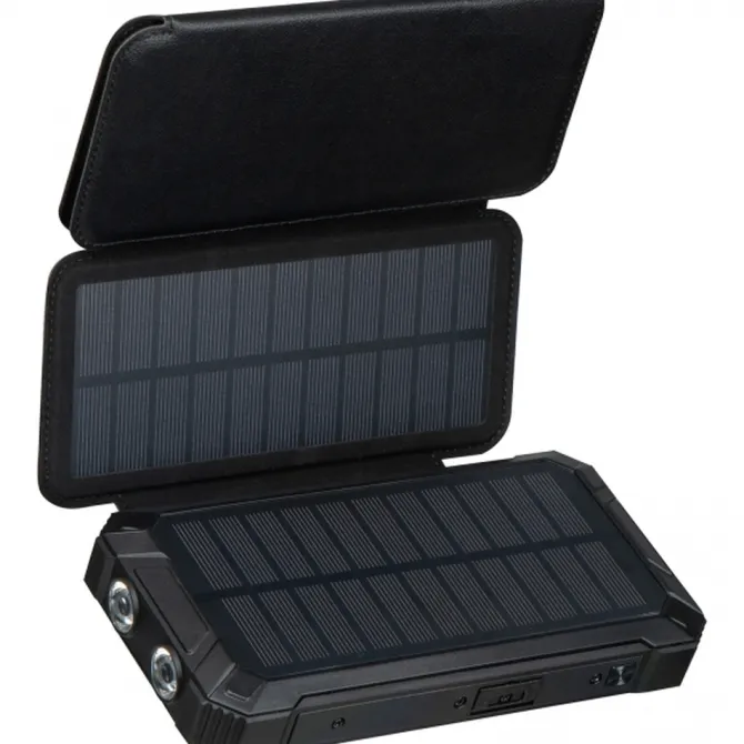 Power bank 20000 mAh solarny PETRA / Czarny 3389903