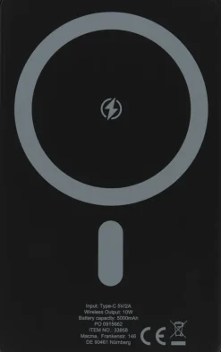 Power bank 5000 mAh z ładowarką indukcyjną Magsafe DONETSK / Czarny 395803