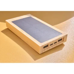 Power bank 10000 mAh z ładowarką słoneczną / Brązowy VA276-16