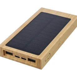 Power bank 10000 mAh z ładowarką słoneczną / Brązowy VA276-16