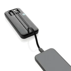 Power bank 10000 mAh ze zintegrowanymi kablami Turbopack / Czarny P322.5801