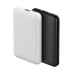 Power bank 5000 mAh ze zintegrowanymi kablami, adapter w komplecie | Presley / Czarny V0905-03