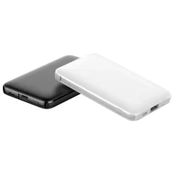 Power bank 5000 mAh ze zintegrowanymi kablami, adapter w komplecie | Presley / Biały V0905-02